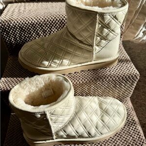 UGG Quilted Cream Boots